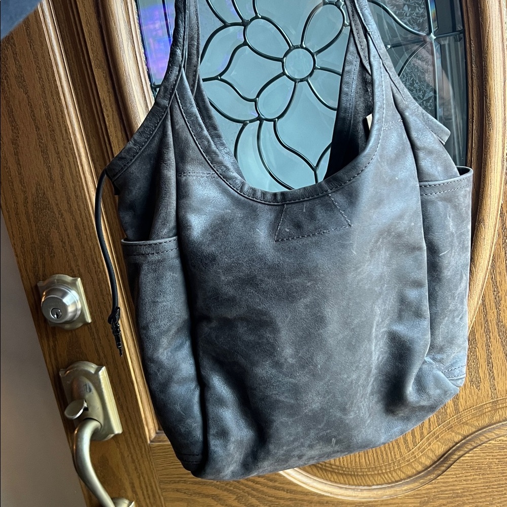 Rough & Tumble Minimal Tote - coal leather - small - Picture 2 of 14